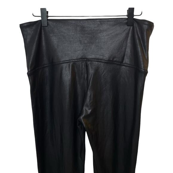 SPANX Faux Leather Leggings With Side Stripe In Very Black Women’s Size Small - Picture 10 of 14